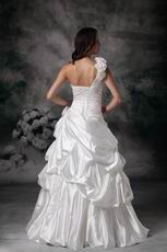 Pretty One Shoulder Bridal Dress Designed By 2014 Top Designer