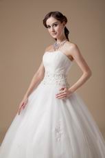 Cheap Strapless Puffy Ivory Wedding Ball Gown For Bride