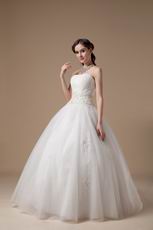 Cheap Strapless Puffy Ivory Wedding Ball Gown For Bride