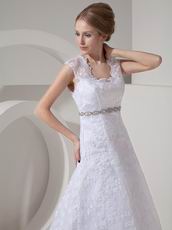 Modest Square Neck Lace Church Wedding Ceremony Bridal Outfits