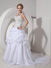 Best Deals Strapless Beaded Wedding Party Dress For Bride