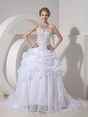 Best Deals Strapless Beaded Wedding Party Dress For Bride