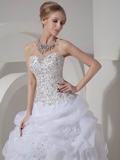 Best Deals Strapless Beaded Wedding Party Dress For Bride