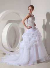 Best Deals Strapless Beaded Wedding Party Dress For Bride