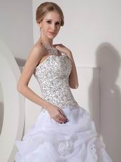 Best Deals Strapless Beaded Wedding Party Dress For Bride