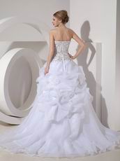 Best Deals Strapless Beaded Wedding Party Dress For Bride