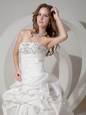 Best Deals Strapless Ivory Taffeta Pick-ups Wedding Dress 2014