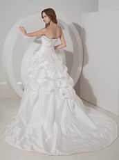 Best Deals Strapless Ivory Taffeta Pick-ups Wedding Dress 2014