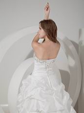 Best Deals Strapless Ivory Taffeta Pick-ups Wedding Dress 2014