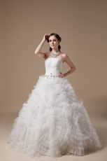 Strapless Floor-length Puffy Skirt Ivory Bridal Gown Discount