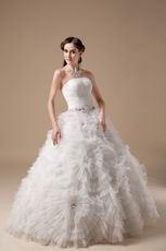 Strapless Floor-length Puffy Skirt Ivory Bridal Gown Discount