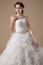 Strapless Floor-length Puffy Skirt Ivory Bridal Gown Discount