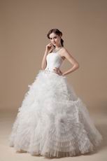 Strapless Floor-length Puffy Skirt Ivory Bridal Gown Discount