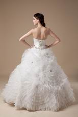 Strapless Floor-length Puffy Skirt Ivory Bridal Gown Discount