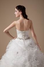 Strapless Floor-length Puffy Skirt Ivory Bridal Gown Discount