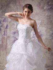 Strapless Lace Appliques 2014 New Arrival Wedding Dress