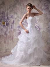 Strapless Lace Appliques 2014 New Arrival Wedding Dress