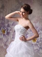 Strapless Lace Appliques 2014 New Arrival Wedding Dress