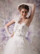 One Shoulder Ivory Organza Floor Length Wedding Dress For Cheap