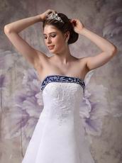 Discount Strapless Embroidery 2014 Wedding Dress With Color