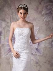 Strapless Lace Appliques Woman In Wedding Dress Discount