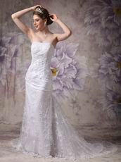 Strapless Lace Appliques Woman In Wedding Dress Discount
