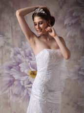 Strapless Lace Appliques Woman In Wedding Dress Discount