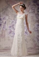 Exquisite Straps Wedding Dress With Square Neck Design