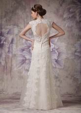 Exquisite Straps Wedding Dress With Square Neck Design