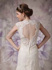 Exquisite Straps Wedding Dress With Square Neck Design