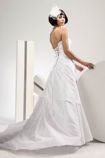 Affordable Ivory Taffeta A-line Skirt Designer Wedding Dress