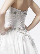 Exquisite Beaded A-line Appliqued Layers Chapel Wedding Dress