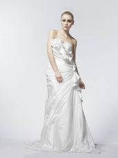 Pretty Sweetheart Ruffled A-line Taffeta Miami Wedding Dress