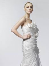 Pretty Sweetheart Ruffled A-line Taffeta Miami Wedding Dress