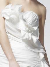 Pretty Sweetheart Ruffled A-line Taffeta Miami Wedding Dress