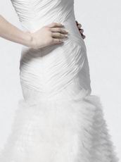 Elegant Straps V-Neck Cascade Mermaid Skirt Wedding Dress