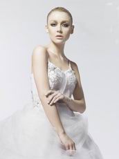 Appliqued Floor-Length Michigan Organza Wedding Dress Cheap