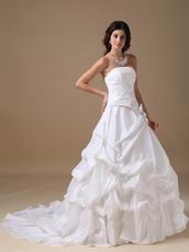 Strapless Side Applique 2014 Discount Wedding Dress For Sale