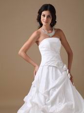 Strapless Side Applique 2014 Discount Wedding Dress For Sale