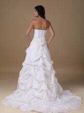 Strapless Side Applique 2014 Discount Wedding Dress For Sale