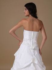 Strapless Side Applique 2014 Discount Wedding Dress For Sale