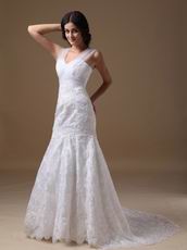 Mermaid Applique Decorate Bride Wedding Dress Discount