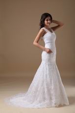 Mermaid Applique Decorate Bride Wedding Dress Discount