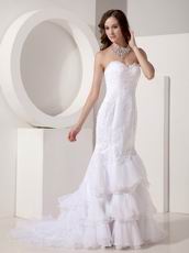 Romantic Mermaid Affordable Lace Wedding Dress Petite