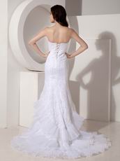 Romantic Mermaid Affordable Lace Wedding Dress Petite