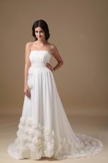 2014 Stylish Maternity Wedding Dress With Handmade Flowers Bottom