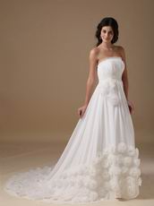 2014 Stylish Maternity Wedding Dress With Handmade Flowers Bottom