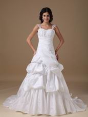Modest Wide Straps Taffeta Dress For Wedding Bride Wear