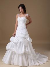 Modest Wide Straps Taffeta Dress For Wedding Bride Wear