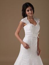 Pretty Mermaid Sweetheart Lace Fabric Wedding Dress With Belt